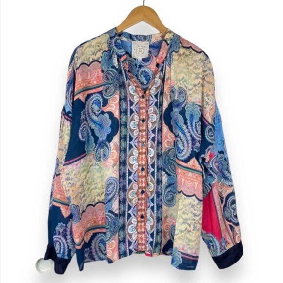 Johnny Was Onda Button Down Shirt Size Small - Picture 5 of 7